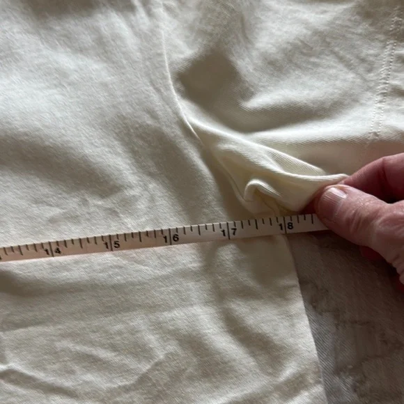 Madewell Cream and Blue Artistic Short Sleeve Top - Picture 3 of 5